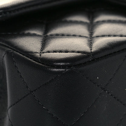 Chanel Lambskin Quilted Mini Top Handle Rectangular Flap Black 9 of 15