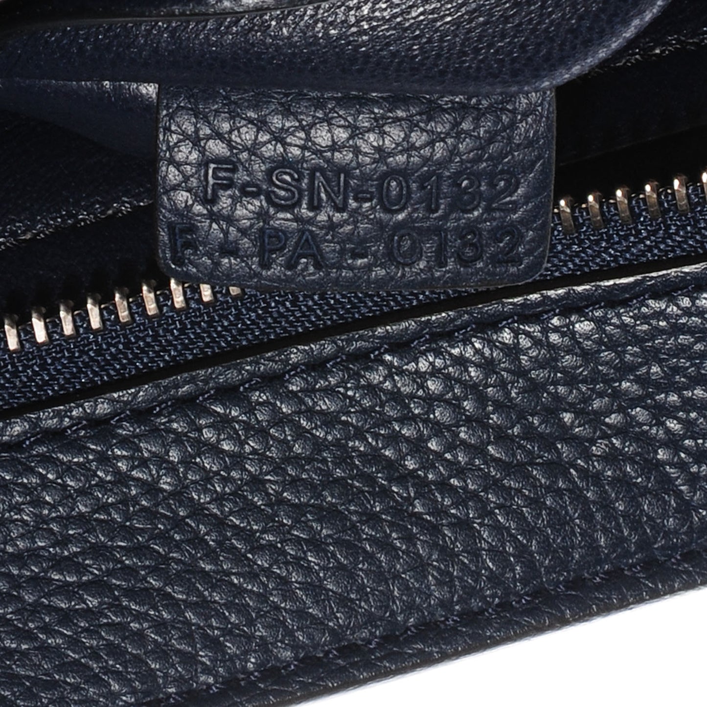 Drummed Calfskin Suede Medium Trapeze Navy Blue