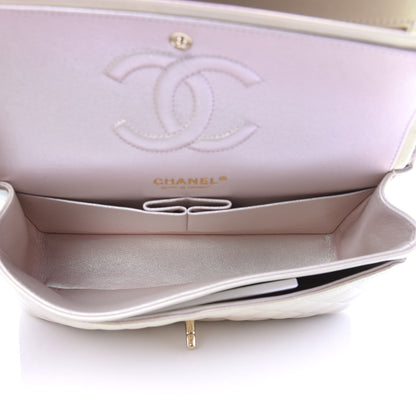 Chanel Iridescent Lambskin Quilted Medium Double Flap Ivory 6 of 11