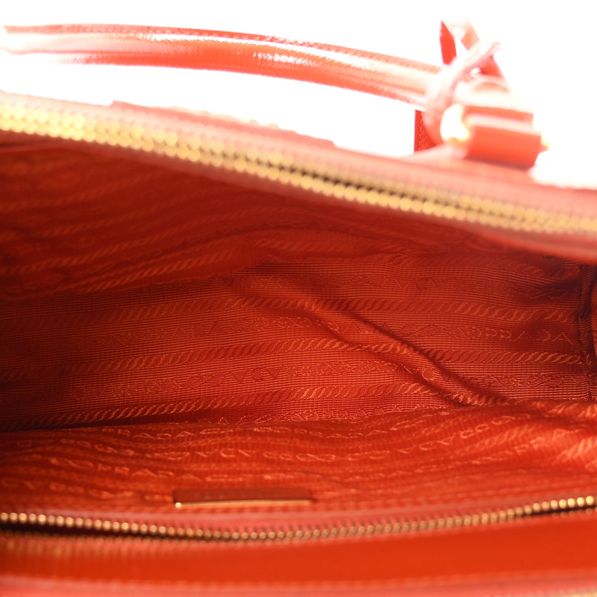 Prada Saffiano Vernice Small Galleria Double Zip Tote Papaya 5 of 10
