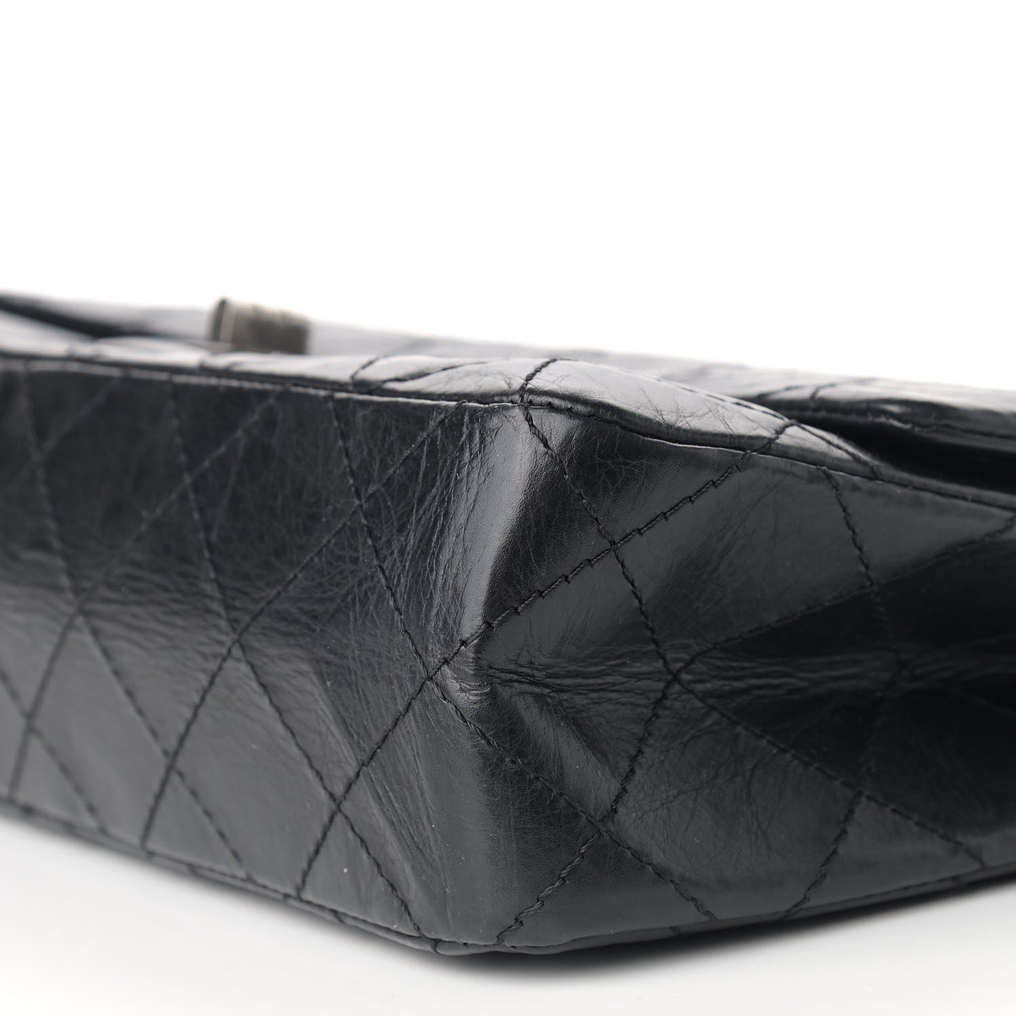 Aged Calfskin Quilted 2.55 Reissue 227 Flap Black