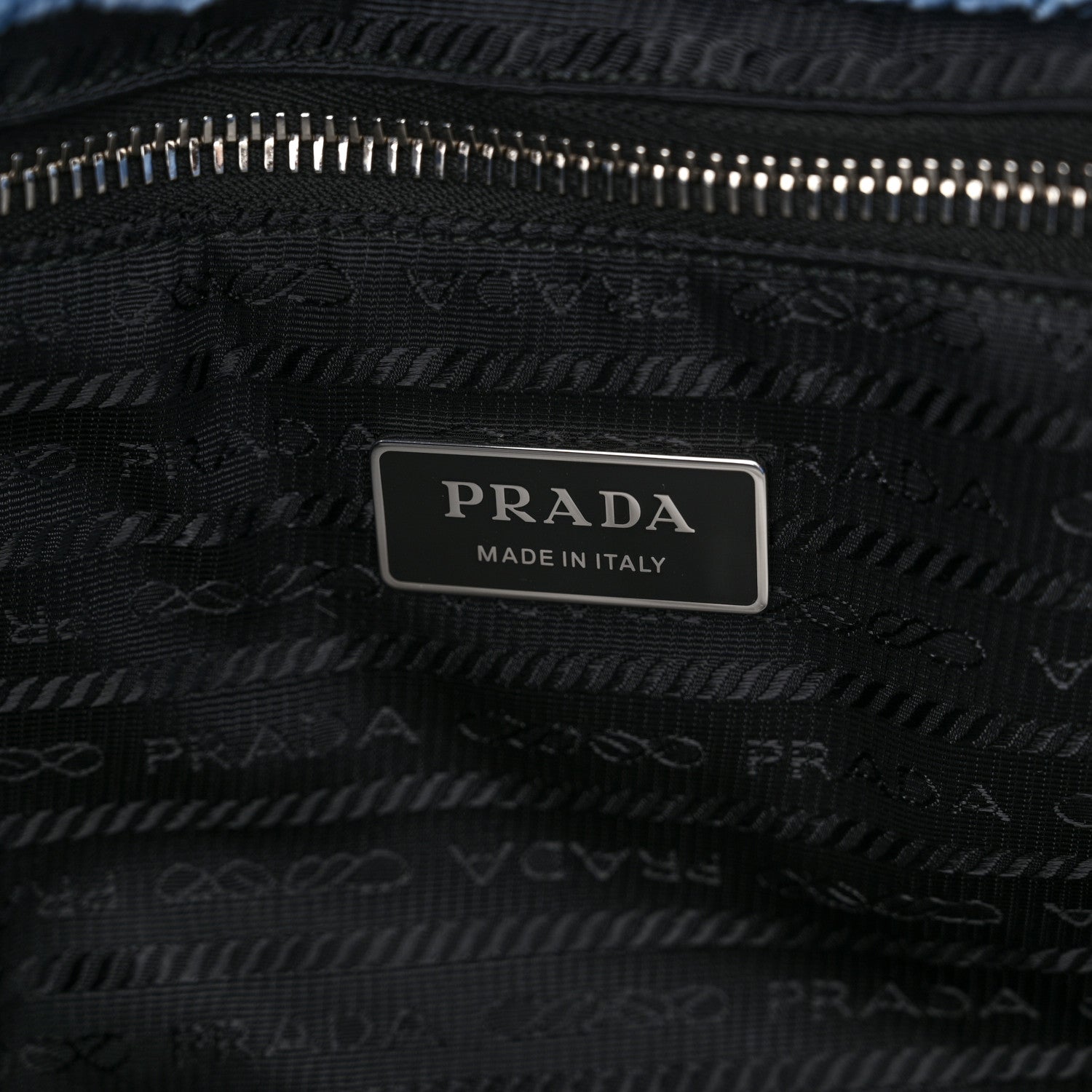 Prada Terry Cloth Tote Bag Celeste Black 6 of 13