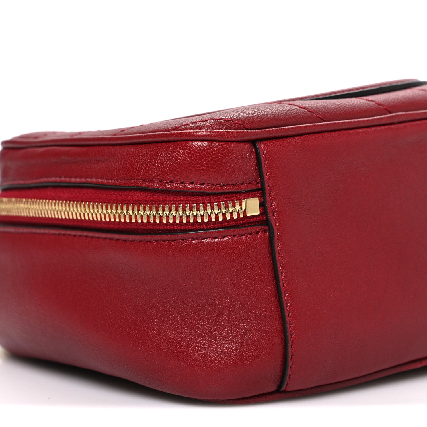 Gucci Sakai Be Green Calfskin Diagonal Stitched Blondie Top Handle Bag Rosso 9 of 10