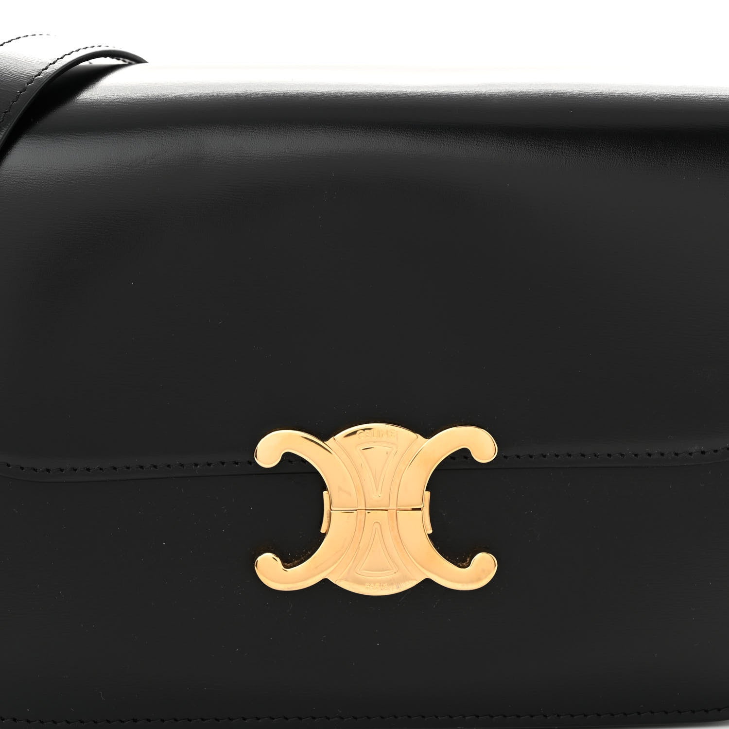 Celine Shiny Calfskin Medium Triomphe Black 8 of 10