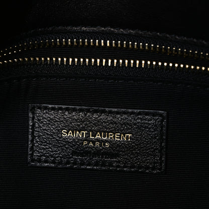 Saint Laurent Lambskin Quilted Medium Loulou Puffer Monogram Chain Satchel Black 6 of 10