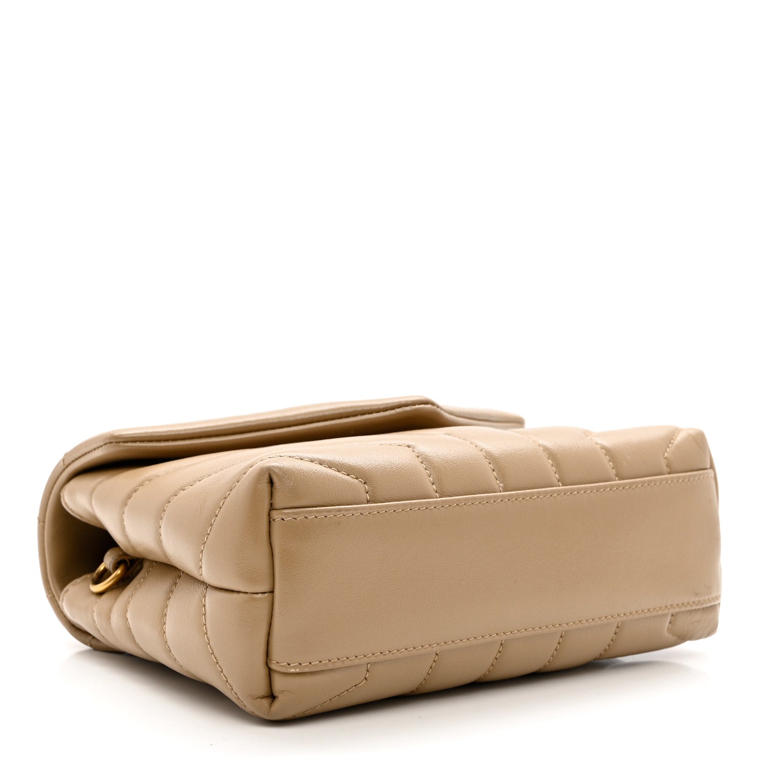 Saint Laurent Calfskin Y Quilted Monogram Toy Loulou Crossbody Bag Latte 3 of 10