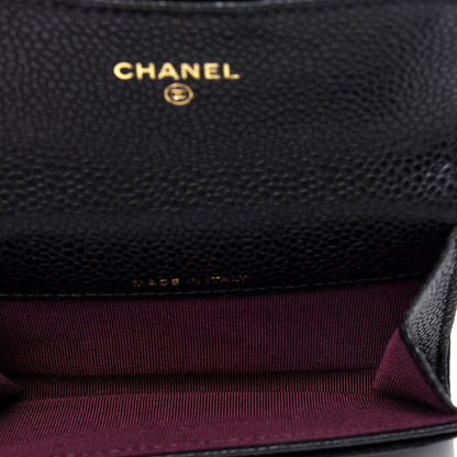 Chanel Caviar Quilted Flap Card Holder Wallet Black 5 of 12