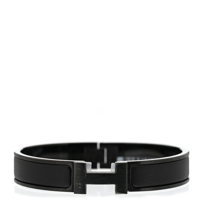 Hermes Matte Enamel Narrow Clic Clac HH Bracelet So Black 1 of 5