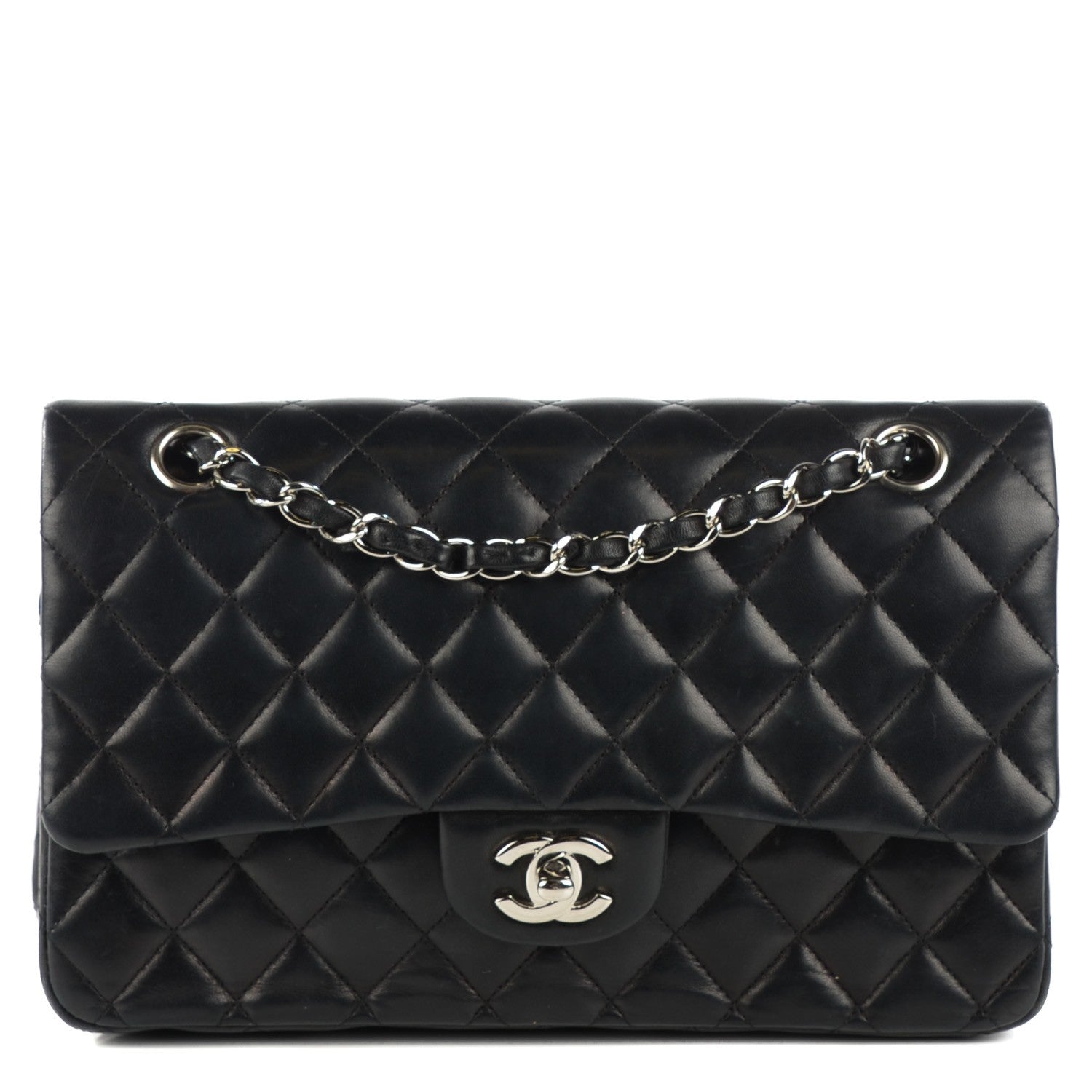 Chanel Lambskin Quilted Medium Double Flap Black 1 of 8