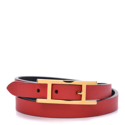 Hermes Swift Behapi Double Tour Bracelet T3 Rouge De Coeur Bleu Indigo 1 of 7