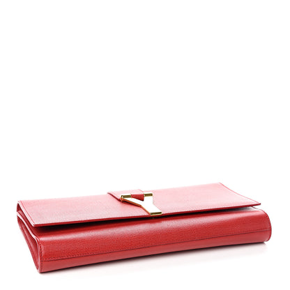 Saint Laurent Calfskin Classic Y Ligne Clutch Red 3 of 9