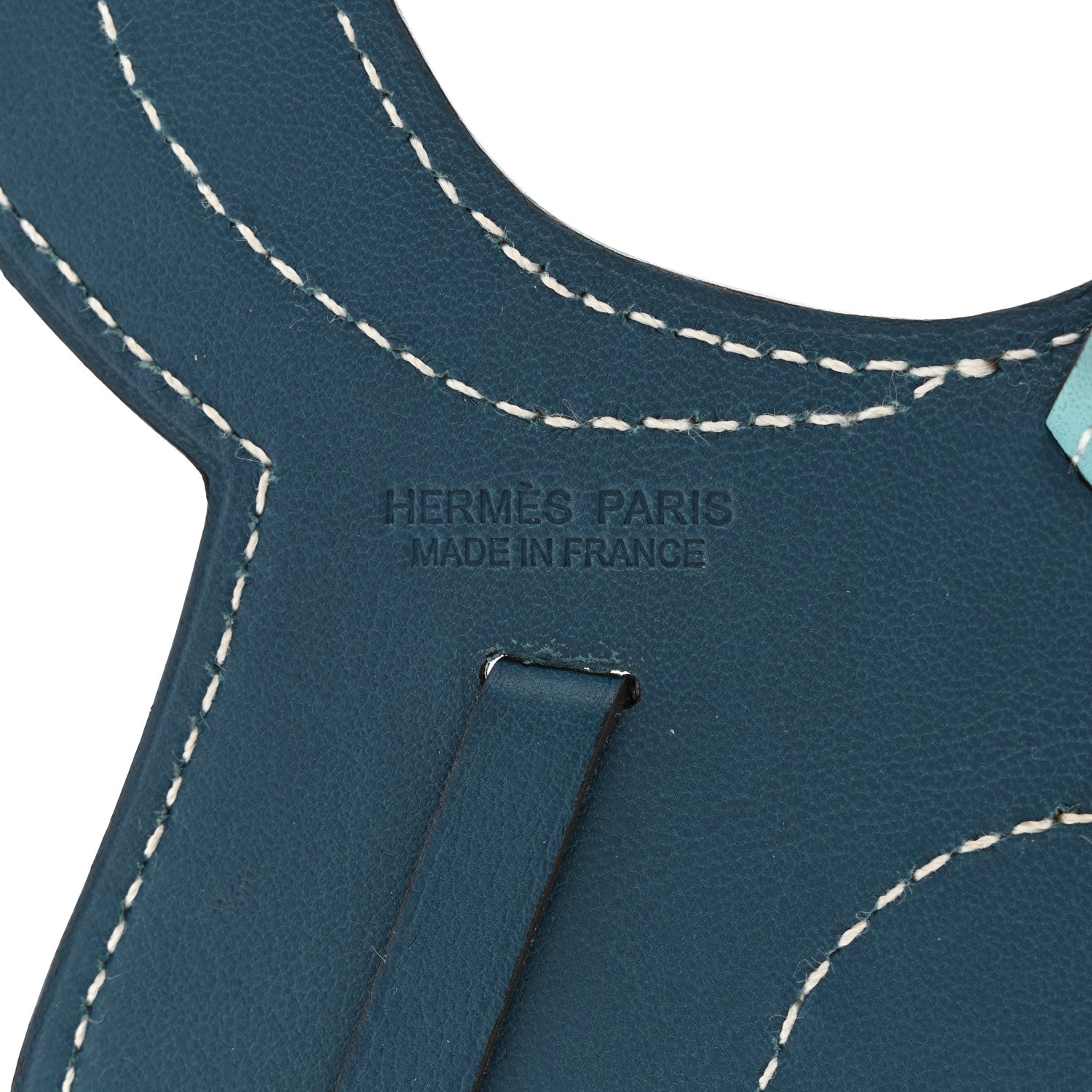 Hermes Swift Paddock Selle Horse Saddle Bag Charm Bleu Atoll Colvert 3 of 3