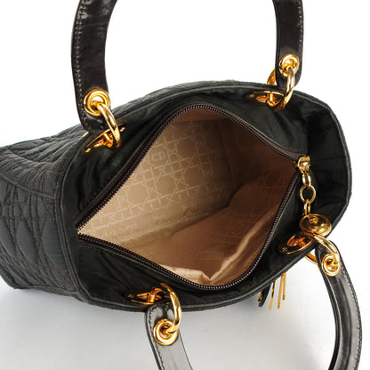 Christian Dior Nylon Cannage Medium Lady Dior Marron Fonce 7 of 9
