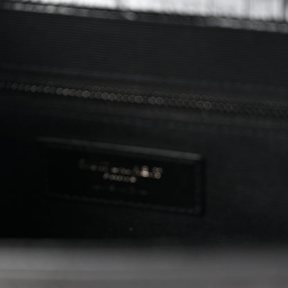 Saint Laurent Calfskin Crocodile Embossed Monogram Large Satchel Black 6 of 10