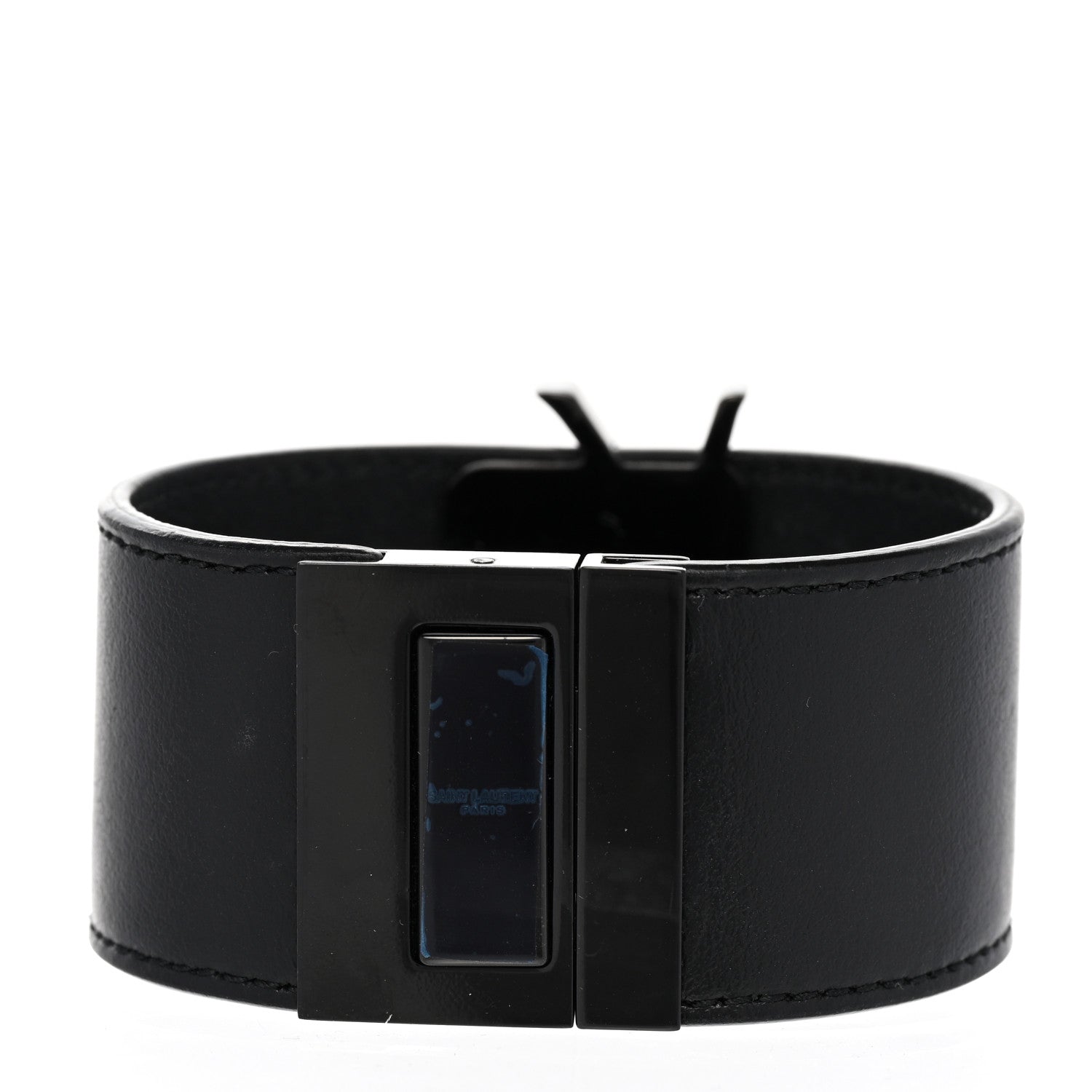 Saint Laurent Calfskin Monogram Bracelet Black 3 of 7
