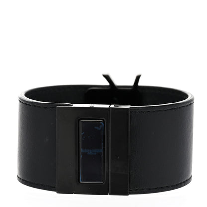 Saint Laurent Calfskin Monogram Bracelet Black 3 of 7