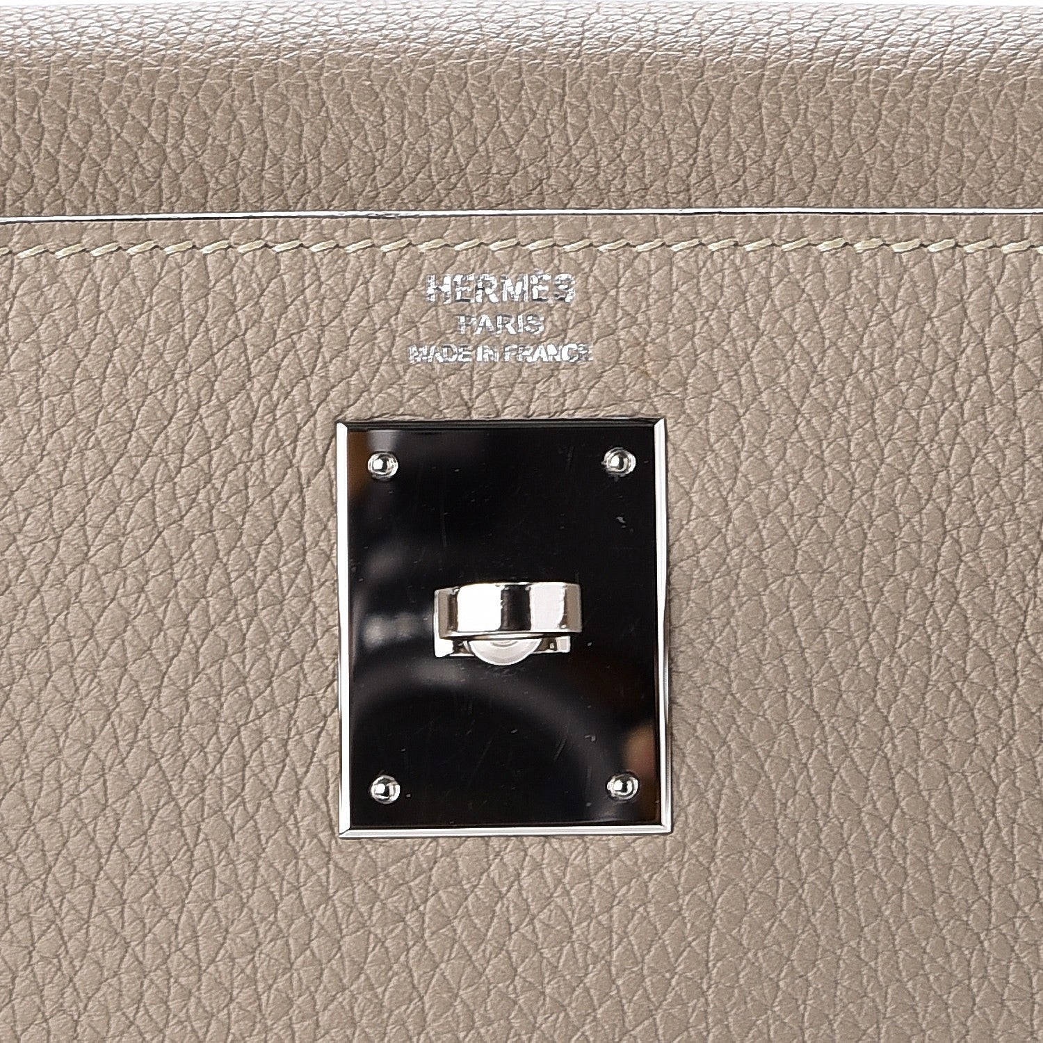 Hermes Taurillon Clemence Kelly Retourne 28 Gris Tourterelle 18 of 27