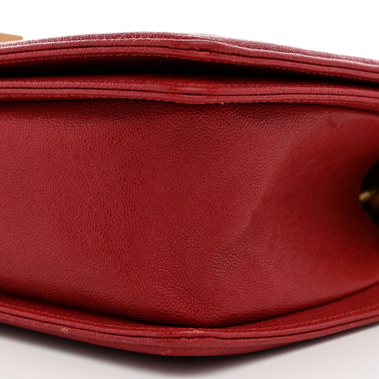 Caviar Quilted Medium Boy Flap Dark Red