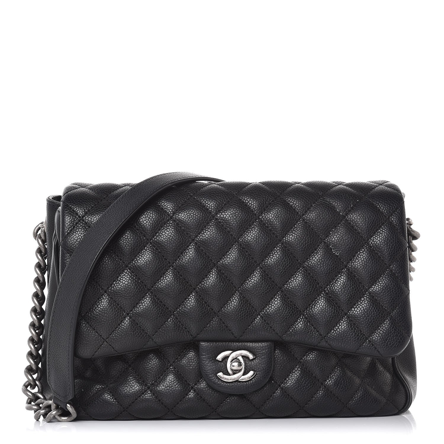Chanel Caviar Quilted Medium Rock In Rome Single Flap Black 1 of 12
