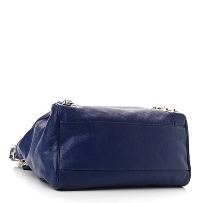 Balenciaga Chevre Gold Metallic Edge Hardware Velo Bleu Roi 4 of 9