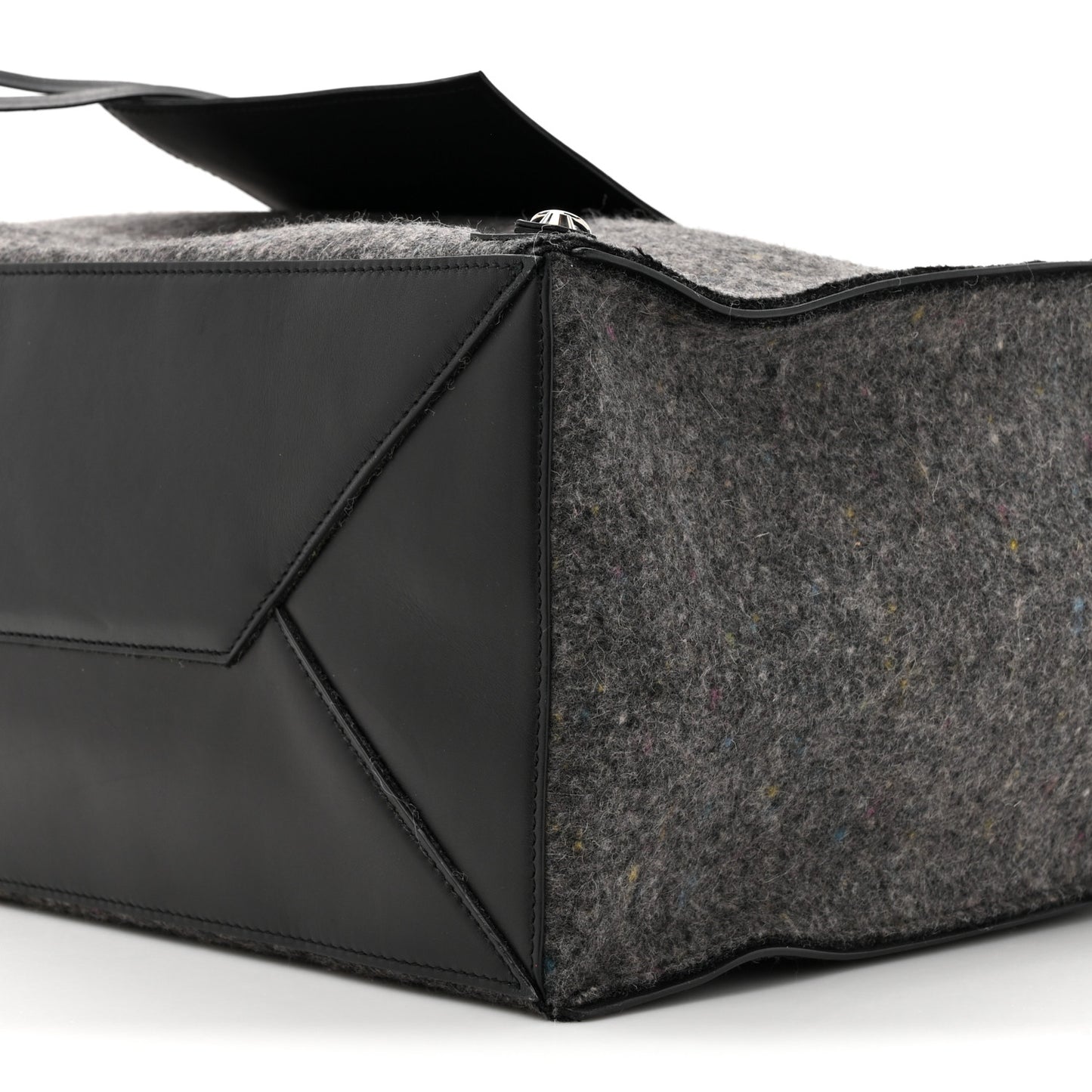 Felt Calfskin Papier A4 Tote Grey Black