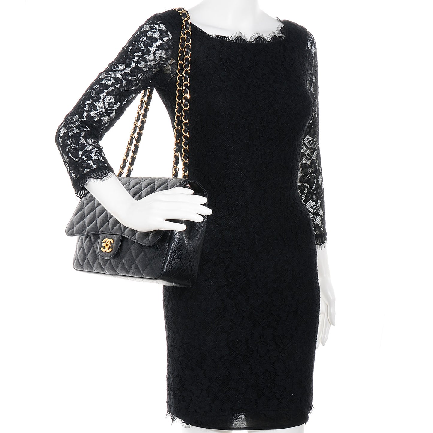 Caviar Jumbo Single Flap Black
