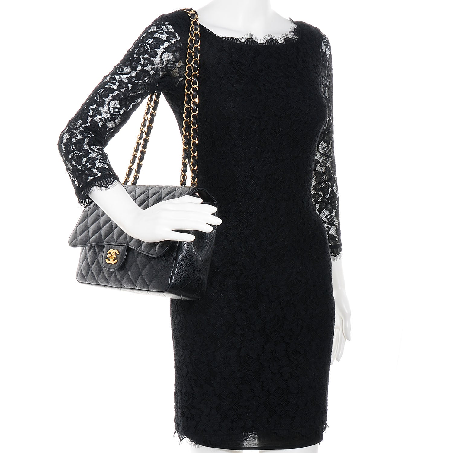 Chanel Caviar Jumbo Single Flap Black 2 of 8