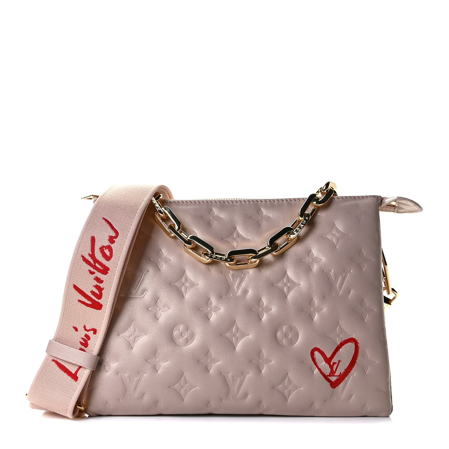 Lambskin Embossed Monogram Fall In Love Coussin PM Dragée Light Pink