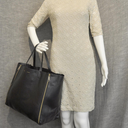 Celine Leather Gusset Cabas Black 2 of 9