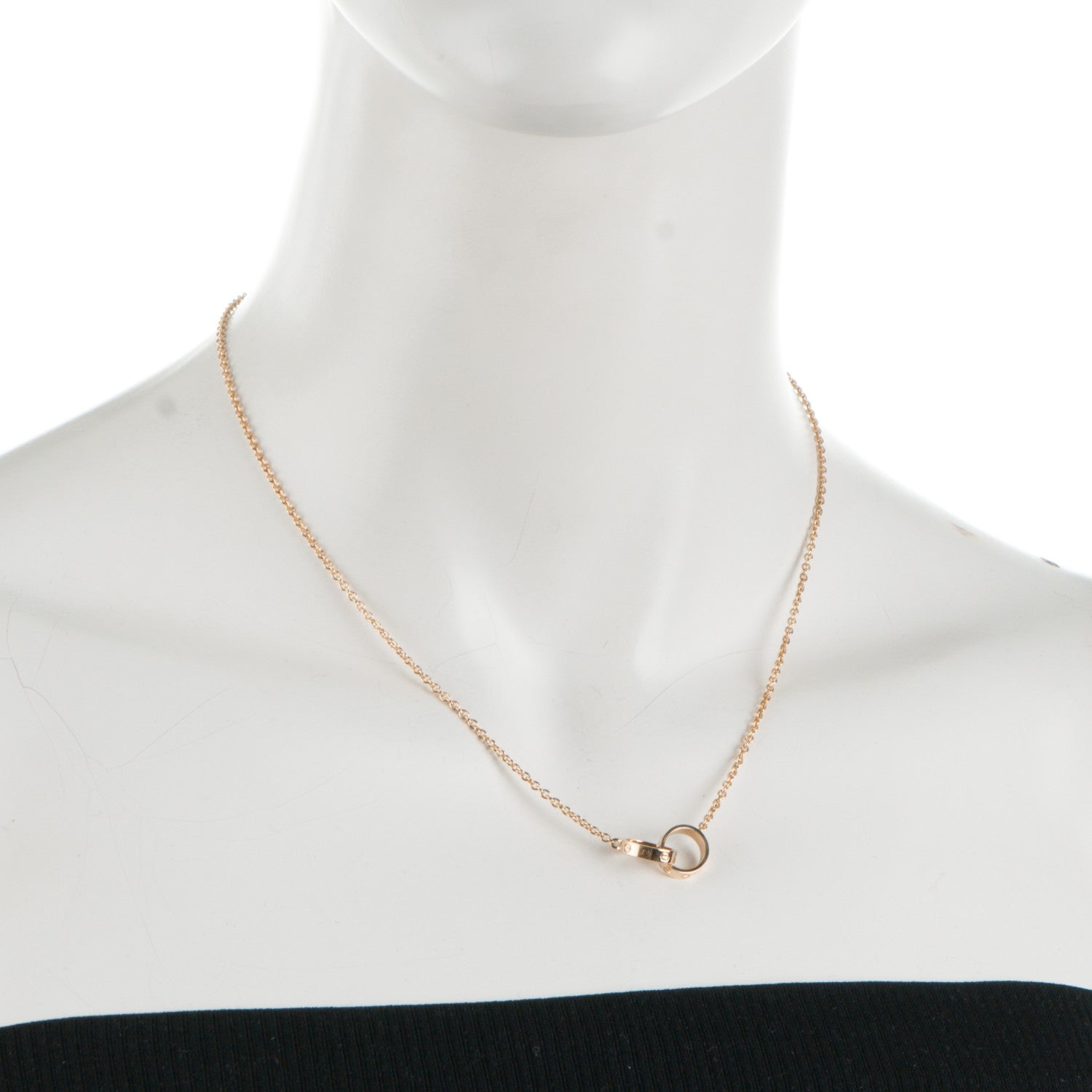 Cartier 18K Yellow Gold Interlocking LOVE Necklace 2 of 6