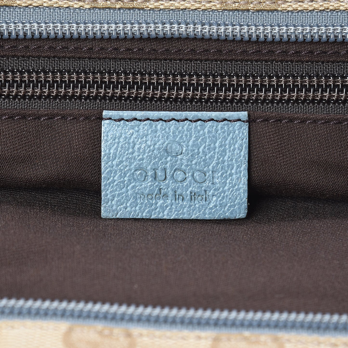GG Monogram Medium Web Handle Bucket Tote Blue