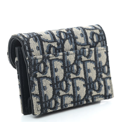 Christian Dior Oblique Saddle Card Holder Blue 3 of 7