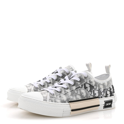 Christian Dior Technical Canvas Oblique Mens B23 Low Top Sneaker 45 White Black 4 of 10