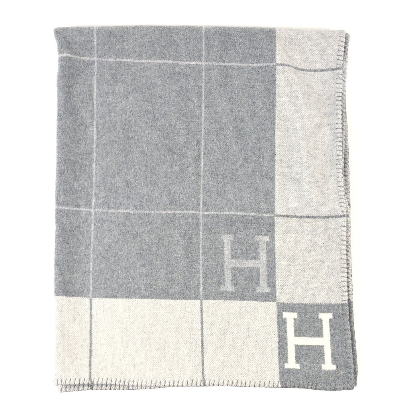 Wool Cashmere Avalon III Blanket Ecru Gris Clair