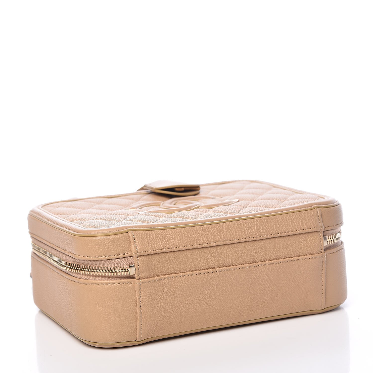Chanel Caviar Quilted Medium CC Filigree Vanity Case Beige 4 of 17