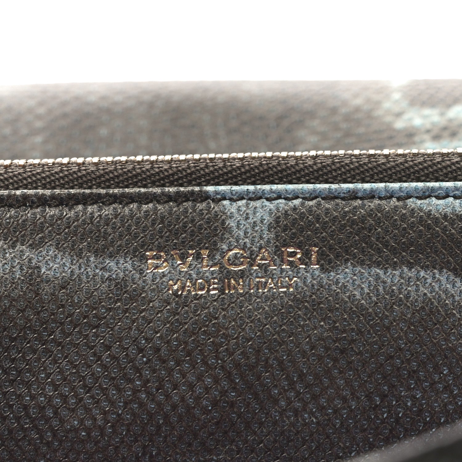 Bulgari Karung Calfskin Serpenti Forever Long Wallet Blue Brown 6 of 8