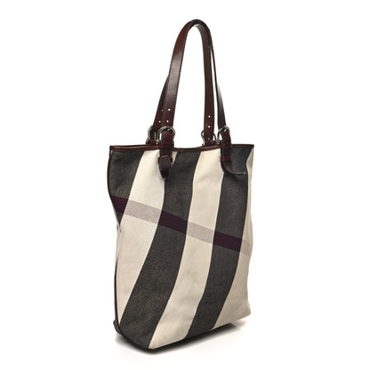 Burberry Canvas Mega Check Print Tote Beige 3 of 15