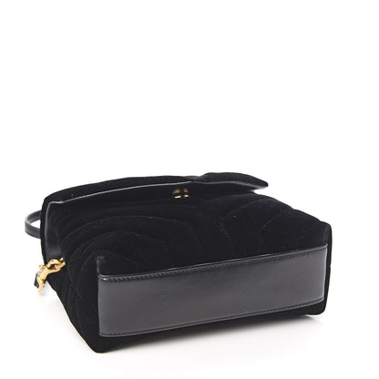 Saint Laurent Velvet Y Quilted Monogram Toy Loulou Chain Satchel French Black 3 of 10