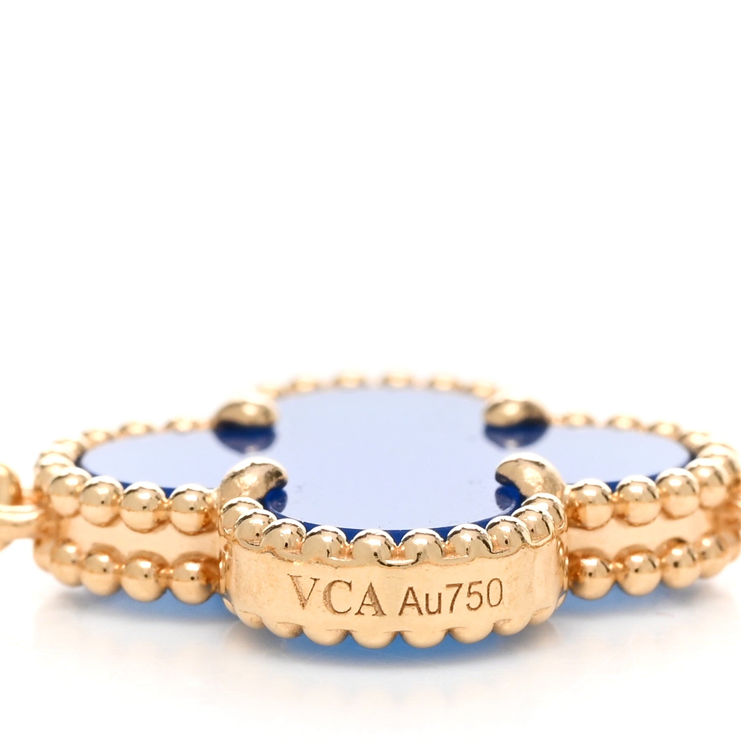 Van Cleef & Arpels 18K Yellow Gold Blue Agate 5 Motifs Vintage Alhambra Bracelet 4 of 5