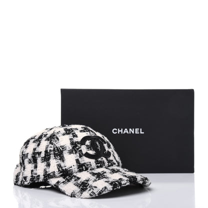 Chanel Tweed CC Cap Hat M Black White 12 of 12