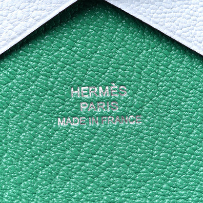 Hermes Chevre Mysore Verso Calvi Duo Card Case Bleu Brume Menthe 6 of 8
