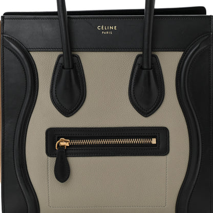 Celine Drummed Calfskin Nubuck Micro Tri-Color Luggage Stone 7 of 9