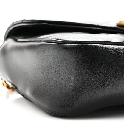 Gucci Calfskin Matelasse Super Mini GG Marmont Shoulder Bag Black 9 of 10
