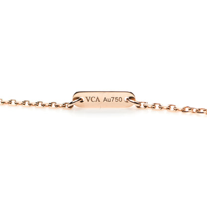 Van Cleef & Arpels 18K Rose Gold Carnelian Sweet Alhambra Heart Pendant Necklace 4 of 6