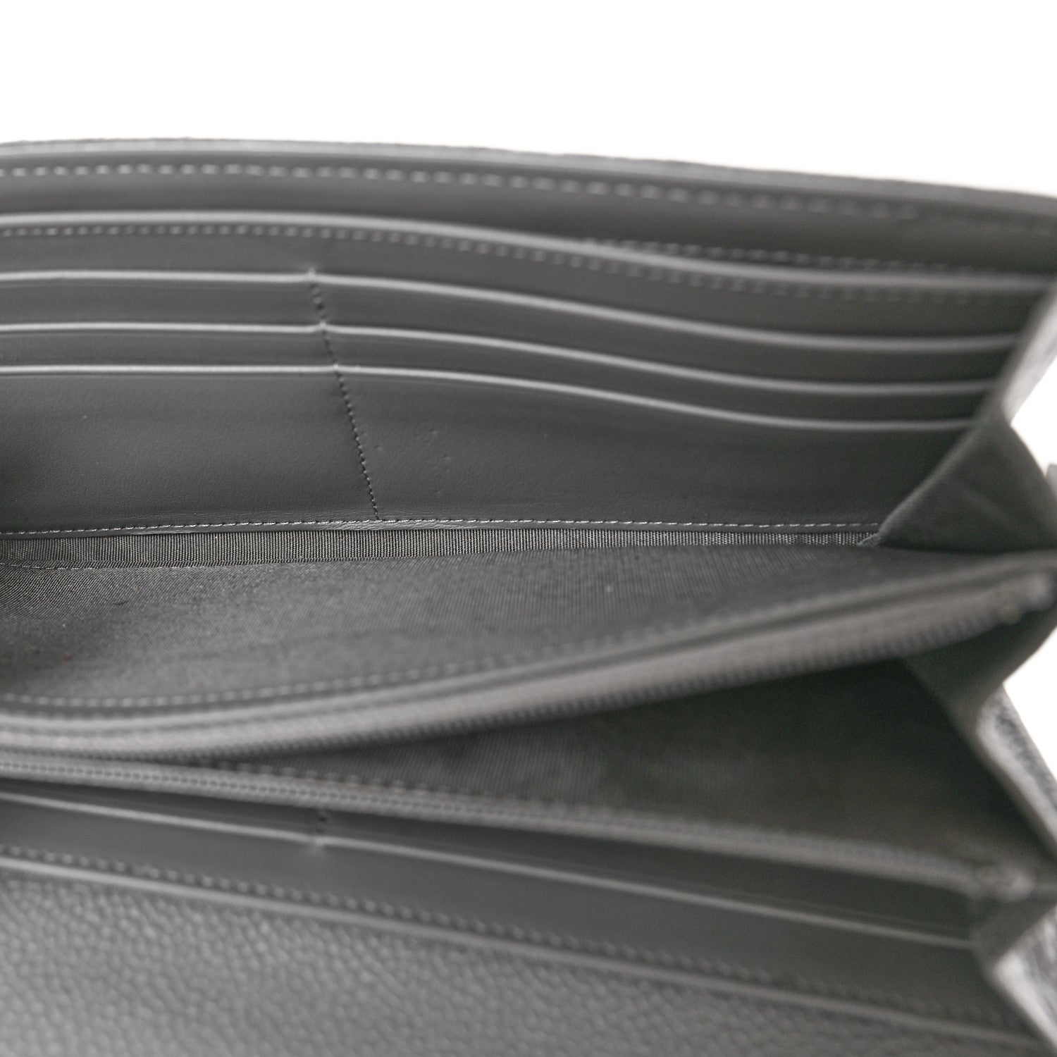 Chanel Caviar Chevron Quilted Large Boy Gusset Flap Wallet Grey 5 of 13