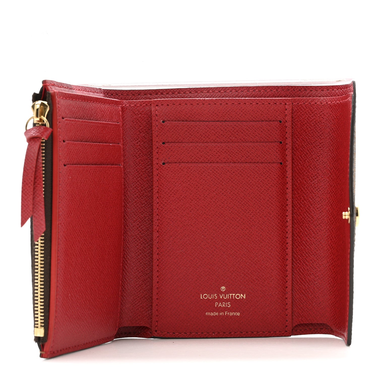 Louis Vuitton Damier Ebene Victorine Wallet Red 5 of 8