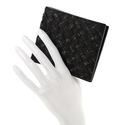 Bottega Veneta Nappa Intrecciato Paint Splatter Print Bi-Fold Wallet Black 2 of 8