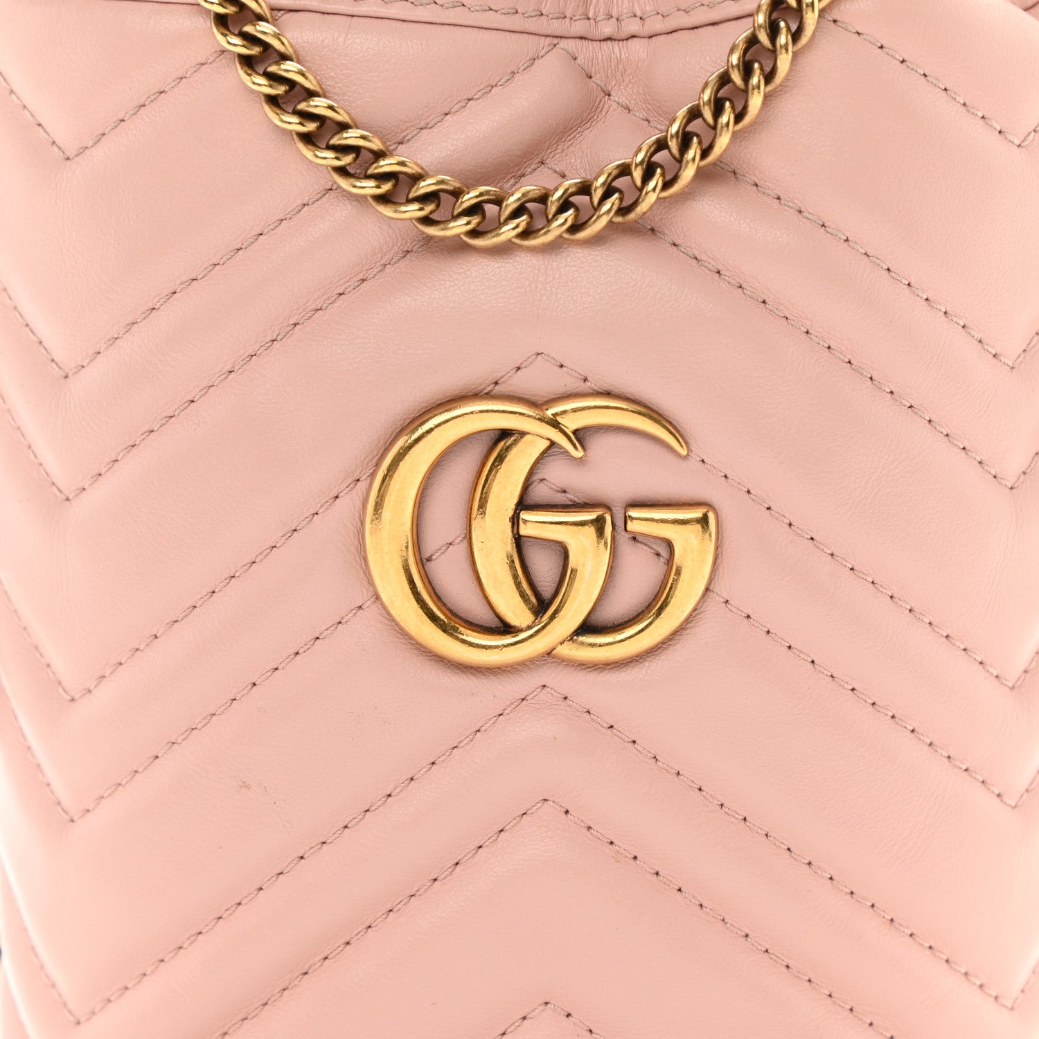 Gucci Calfskin Matelasse Mini GG Marmont 2.0 Bucket Bag Perfect Pink 8 of 8