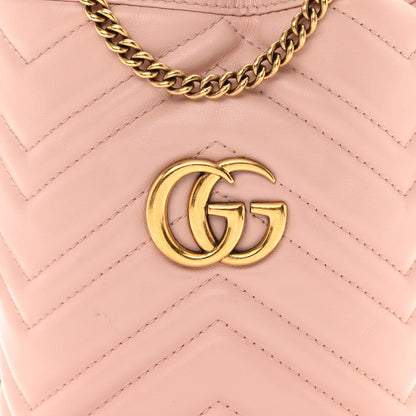 Gucci Calfskin Matelasse Mini GG Marmont 2.0 Bucket Bag Perfect Pink 8 of 8