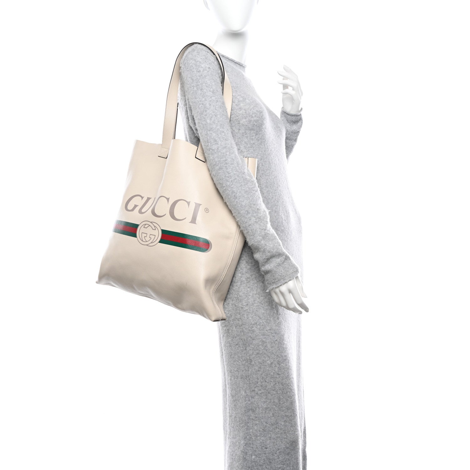 Gucci Calfskin Mens Logo Tote White 2 of 11